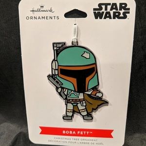 HALLMARK 2022 STAR WARS BOBA FETT  THE BOUNTY HUNTER METAL ORNAMENT 3” NEW